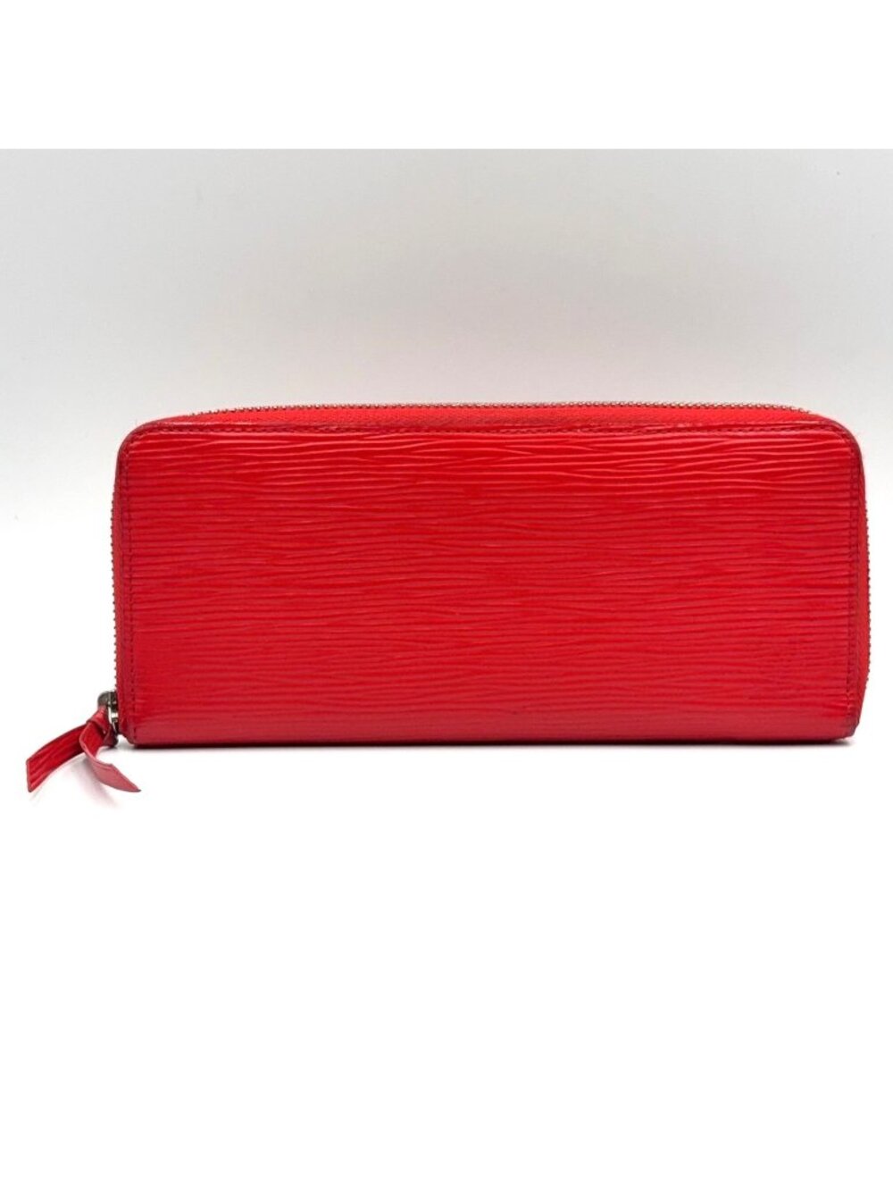 Louis Vuitton Portefeuille Clemence Epi Coquelicot Leather Red Wallet Silver